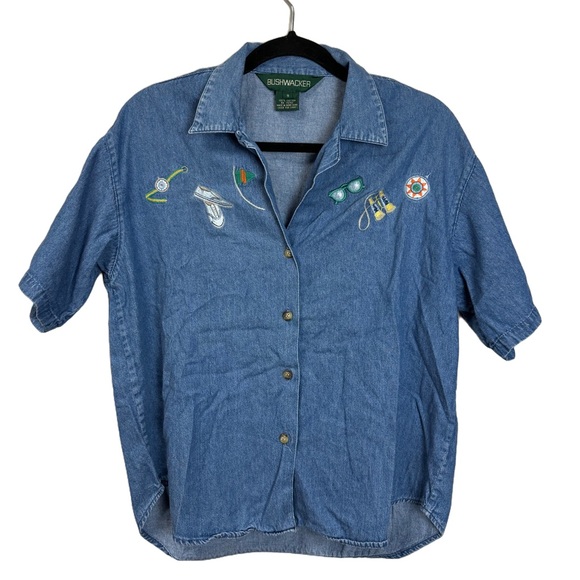 Bushwacker Tops - Vintage Denim Embroidered Button Down sz S